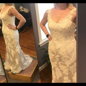 New  Champagne Wedding Dress Size 10